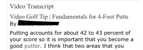 Does putting really account for 42% of your score?